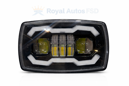 1Pcs 4" Square LED Headlamp for Motorcycle Refitting Headlamp Angel Eye Cart Car Work Lamp Motorcycle Light Assembly Waterproof