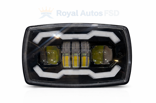 1Pcs 4" Square LED Headlamp for Motorcycle Refitting Headlamp Angel Eye Cart Car Work Lamp Motorcycle Light Assembly Waterproof