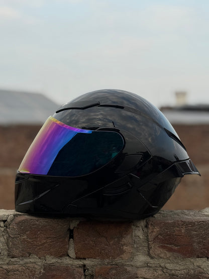 SuperAir 902 Glossy Black in multi visor Helmet smart shape with Spoiler DOT certified Helmet SP902