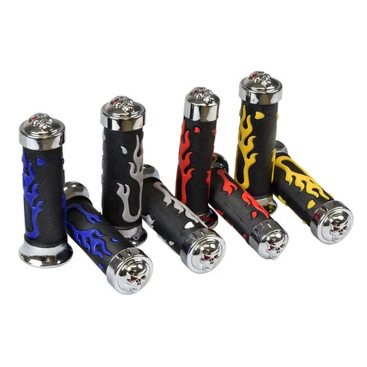 Universal Scooter Handlebar Grip Set with Skull & Flames ( Shola Grip )