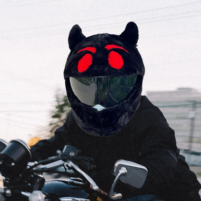 Motorcycle Helmet Cover - Cartoon Plush Motorcycle Helmet Cover - Great Eye-catcher, Motorcycle Helmet Accessories, Against Dust, Scratches, Shocks, for Outdoor Personalised Full Helmet Cover