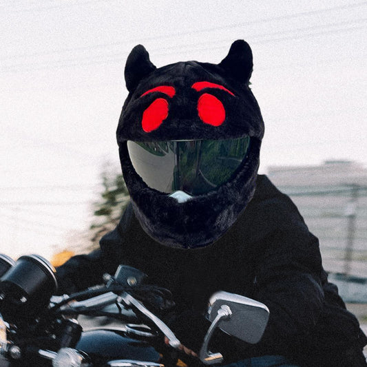 Motorcycle Helmet Cover - Cartoon Plush Motorcycle Helmet Cover - Great Eye-catcher, Motorcycle Helmet Accessories, Against Dust, Scratches, Shocks, for Outdoor Personalised Full Helmet Cover