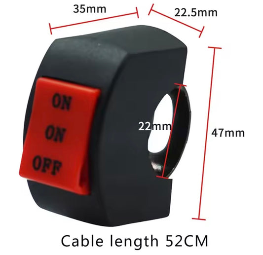 LED Headlight Switches Far Near Three Line Motorcycle Handlebar Switch Button Driving Light Switch Motorbike Switch Button