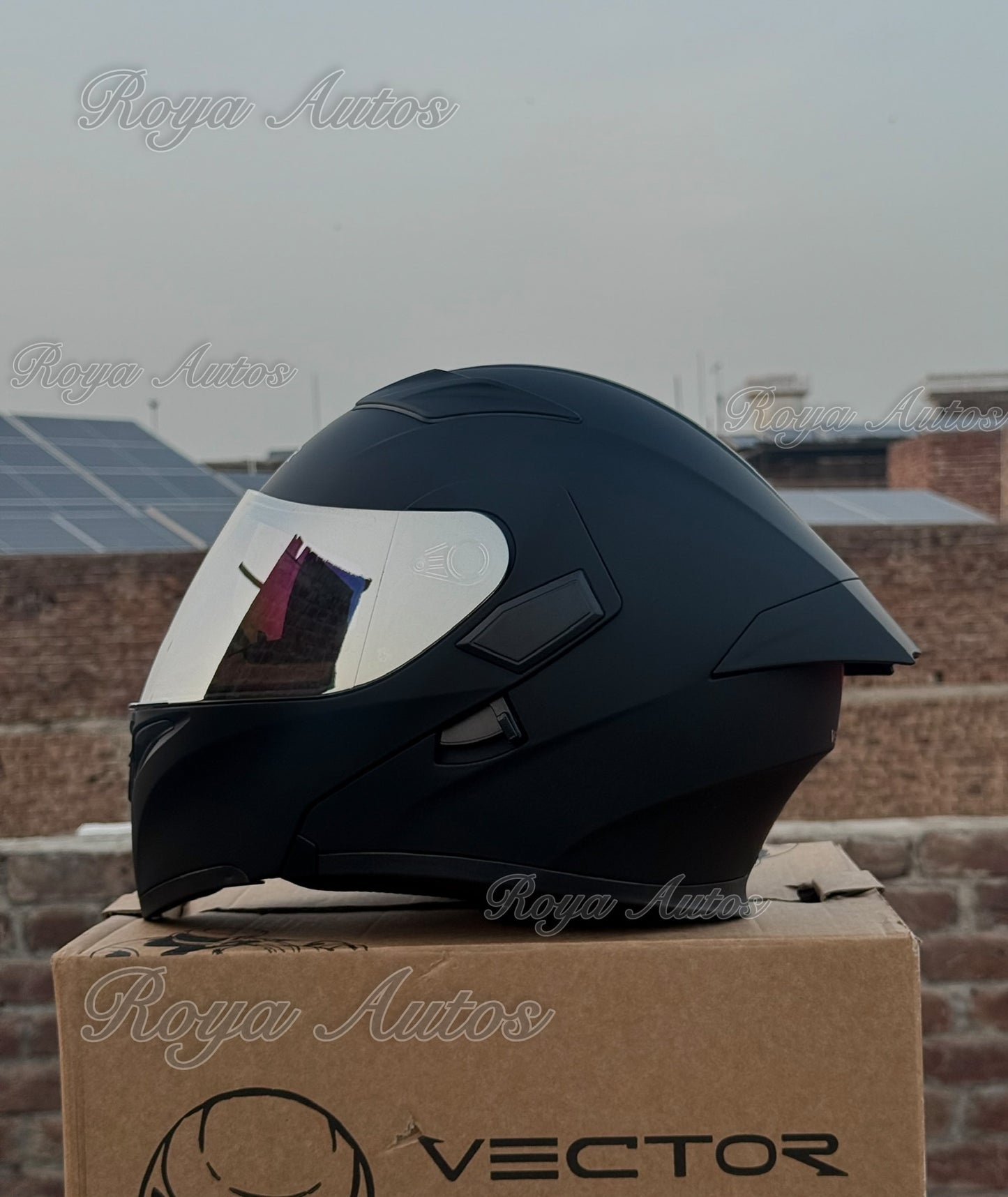 Vector knight 254 Prime Matt Black  with Polarise Visor  DOT certified Helmet Modular helmet