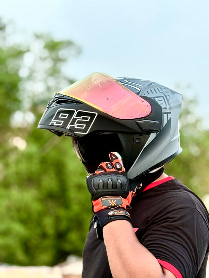 Superair 918 Pro Grey Aunt DOT Certified Flip-Up Motorcycle Helmet – Dual Visor | Polarized Visor | Sports Helmet