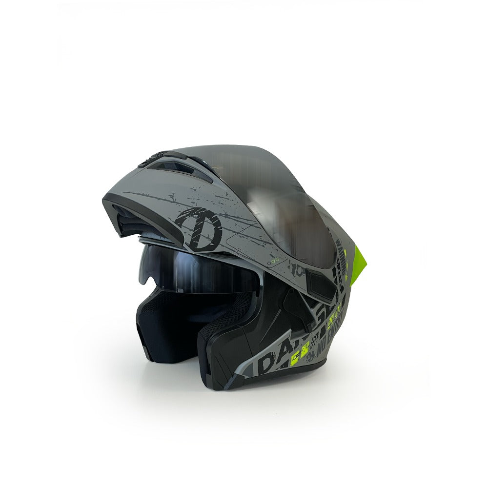 Vector 254 Prime Matt Black Grey with Polarise Visor  DOT certified Helmet Modular helmet