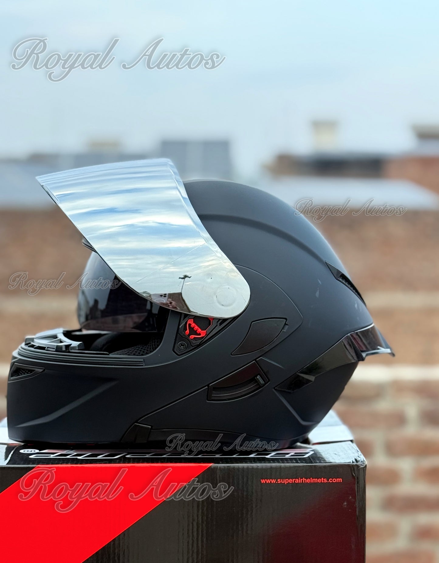 SuperAir 902 plain Matt Black Helmet smart shape with Spoiler DOT certified Helmet SP902