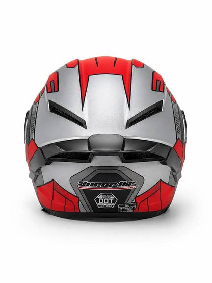 SuperAir 902 Titus Matt Black in multi visor Helmet smart shape with Spoiler DOT certified Helmet SP902