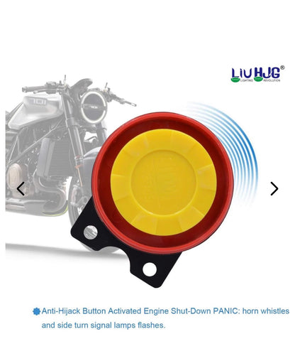 LIU HJG Anti-Theft Bike Security Alarm Kit with 1 Remote & 1 Foldable Key – Two-Way Alarm with 125 dB Loud Siren & Flashing Light | Anti-Theft Security for All Motorcycles & Scooters