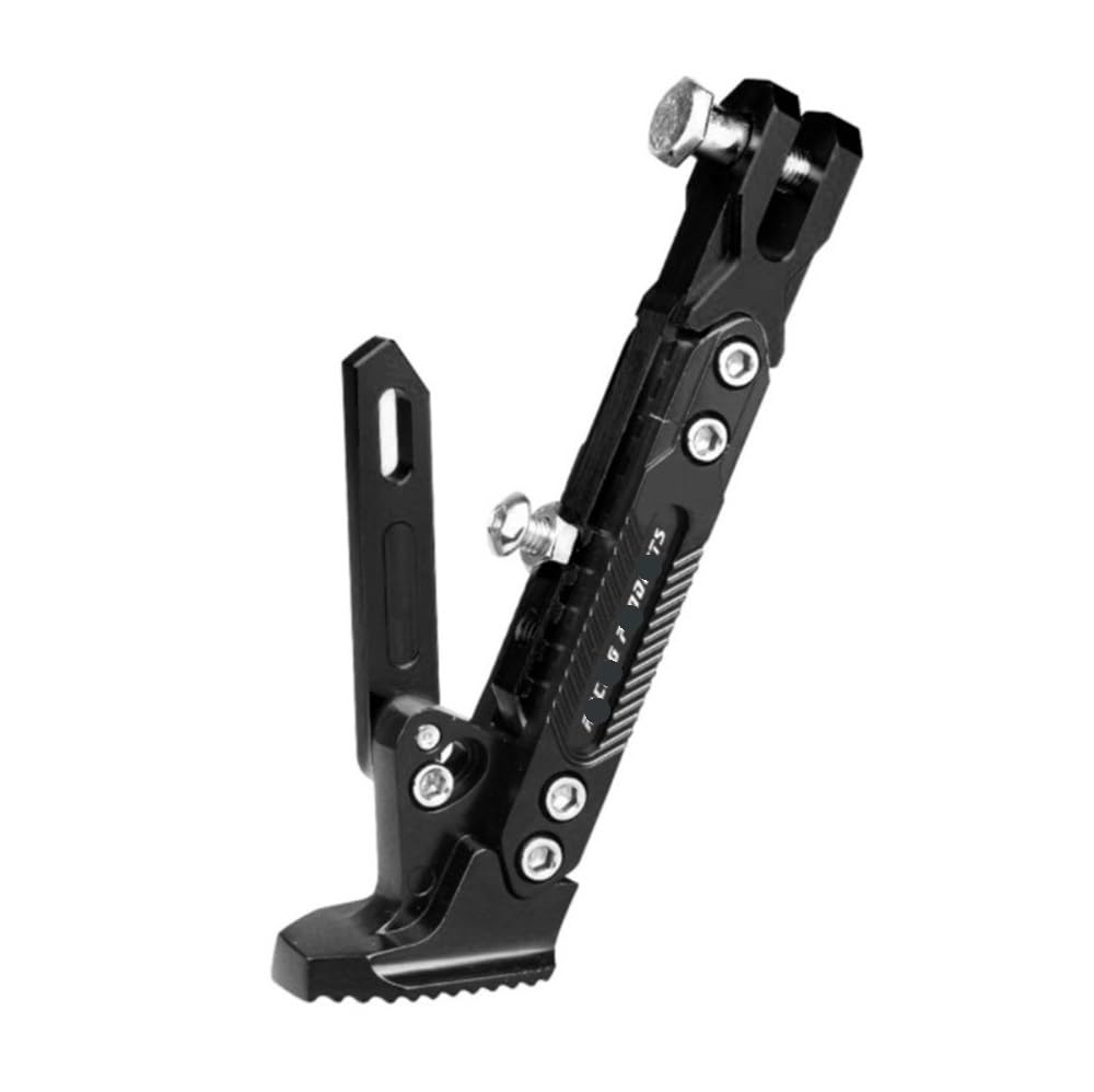 Universal Adjustable Aluminum Alloy Motorcycle Foot Side Support Stand Black