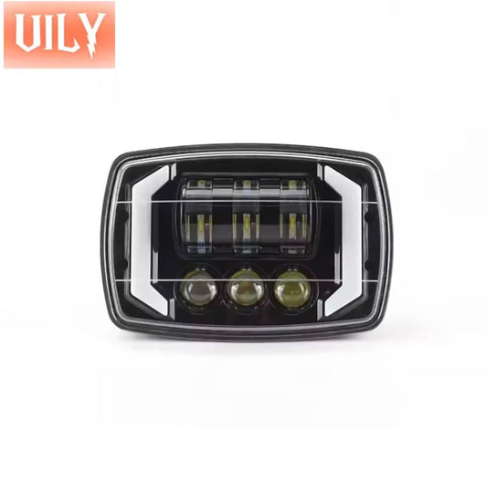 1Pcs 4" Square LED Headlamp for Motorcycle Refitting Headlamp Angel Eye Cart Car Work Lamp Motorcycle Light Assembly Waterproof