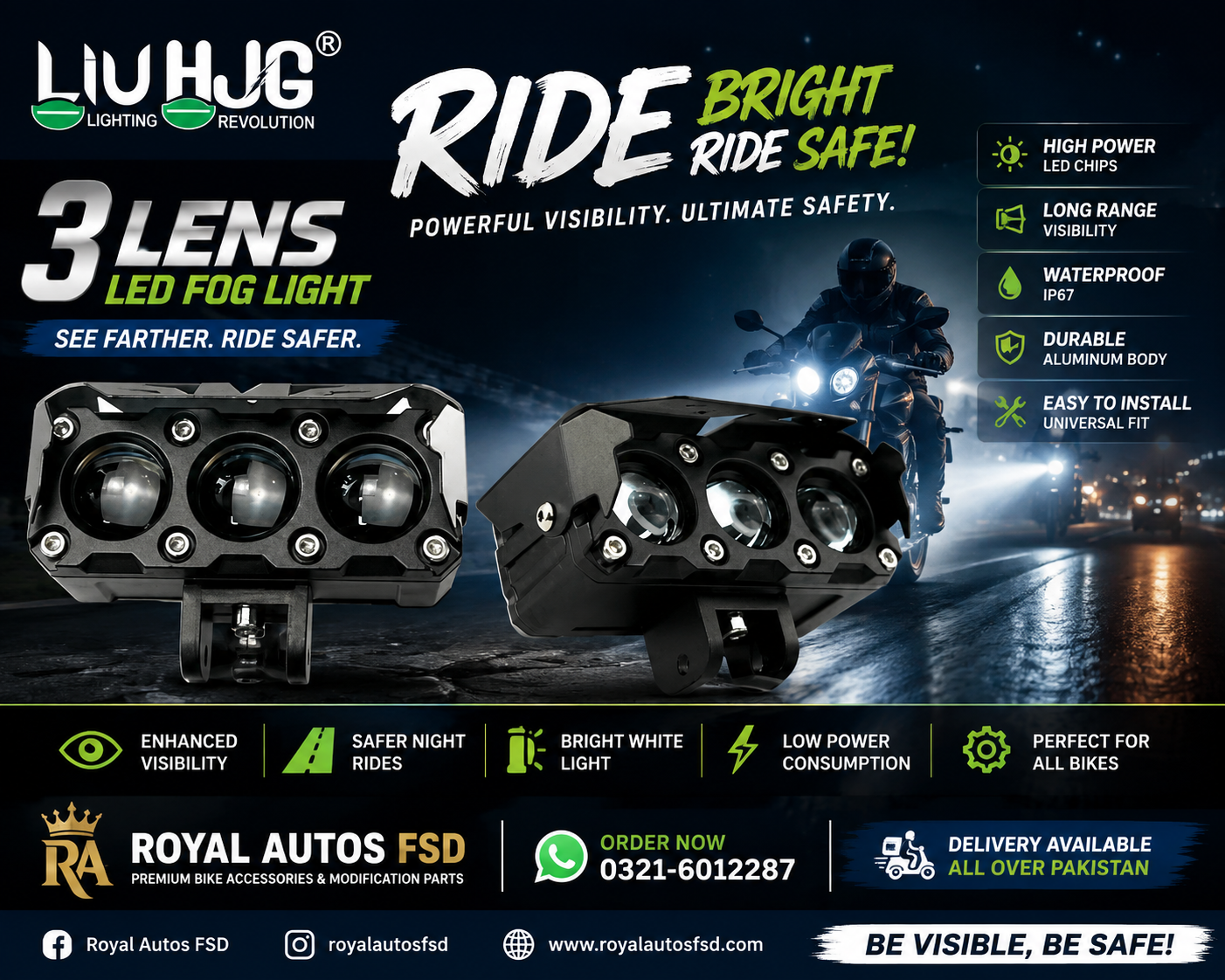 2pice Hjg 3 Lens Mega Drive With Drl