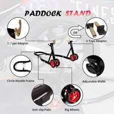 Motorcycle Black Paddock Stand / Rear Wheel Lift Stand For Heavy Bikes