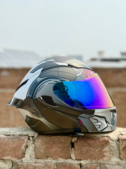 SuperAir 902 Titus Matt Black in multi visor Helmet smart shape with Spoiler DOT certified Helmet SP902