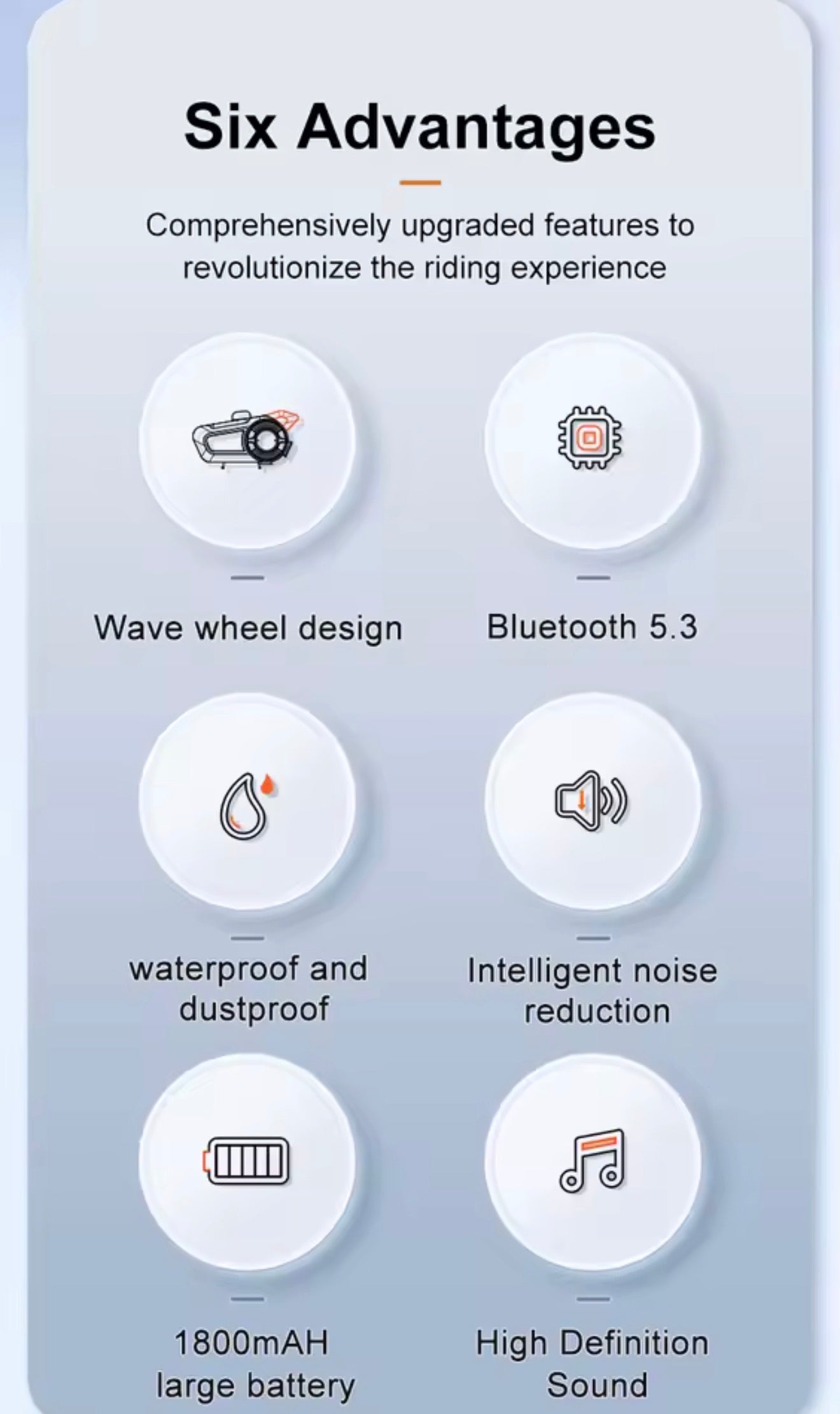 Superair Y50 Motorcycle Helmet Bluetooth Headset 1800mAh 60H Long Battery Life IPX6 Waterproof Anti-Freezing Music Player Earphone