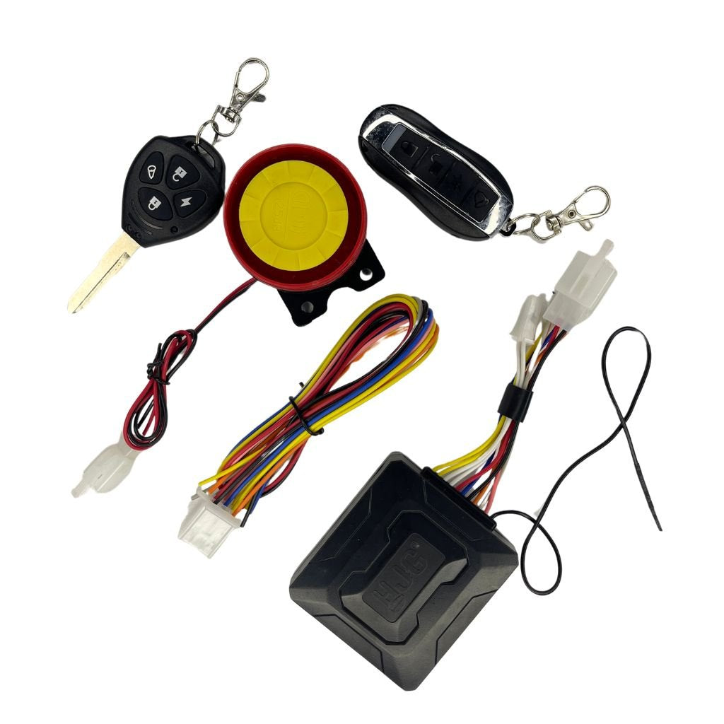 LIU HJG Anti-Theft Bike Security Alarm Kit with 1 Remote & 1 Foldable Key – Two-Way Alarm with 125 dB Loud Siren & Flashing Light | Anti-Theft Security for All Motorcycles & Scooters