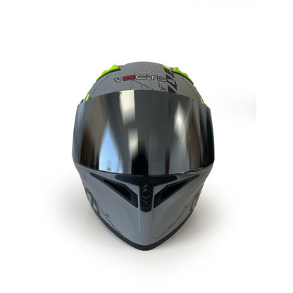 Vector 254 Prime Matt Black Grey with Polarise Visor  DOT certified Helmet Modular helmet