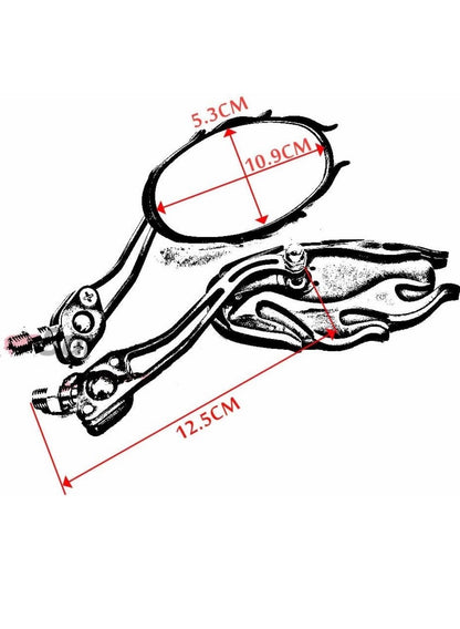 UNIVERSAL MOTORCYCLE REARVIEW MIRRORS REAR VIEW MIRROR 8MM 10MM GENERIC