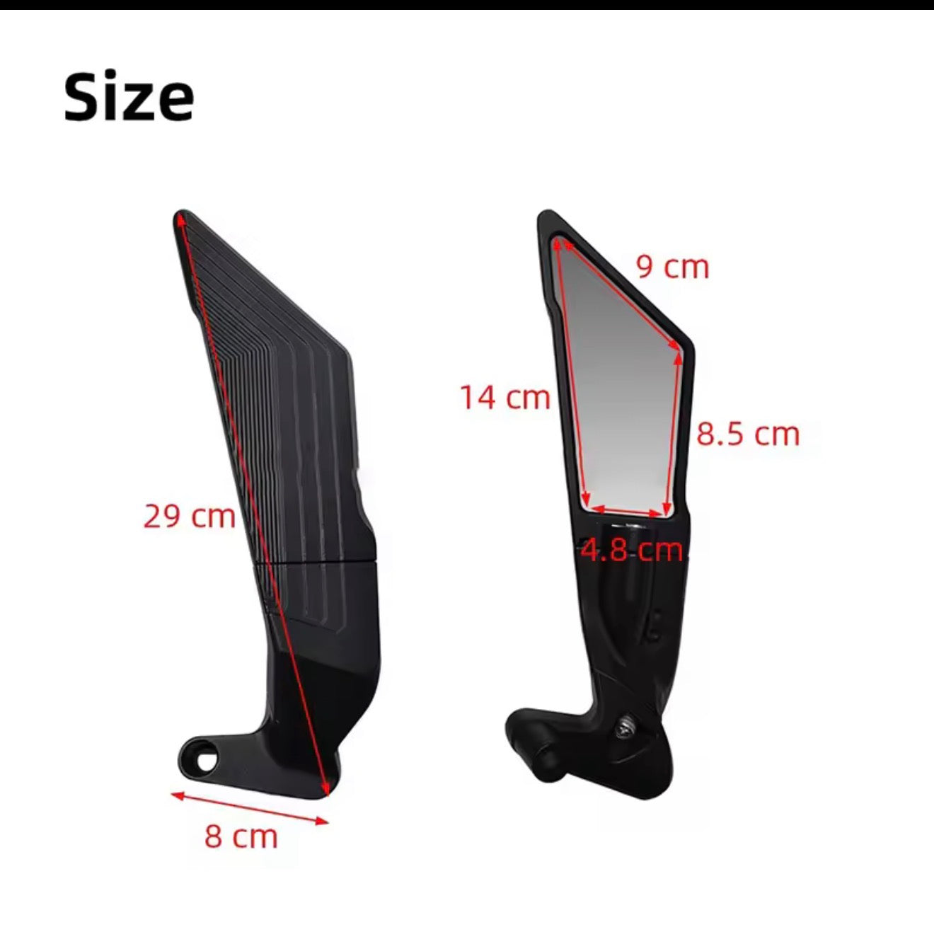 Wing mirrors metal body with  every bike fitting . Motorcycle Side View Mirror Wings Rearview Mirror Rotatable Aluminum Side Mirrors 8/10mm Motorcycle Universal Accessories