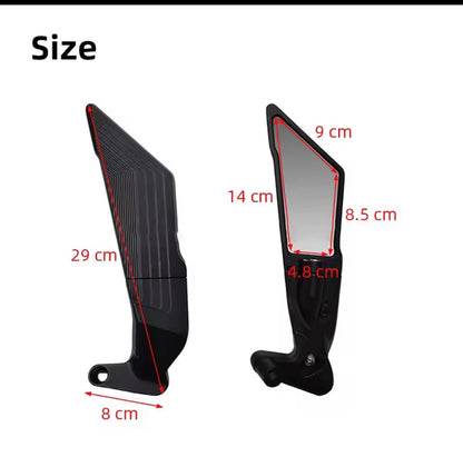 Wing mirrors metal body with  every bike fitting . Motorcycle Side View Mirror Wings Rearview Mirror Rotatable Aluminum Side Mirrors 8/10mm Motorcycle Universal Accessories