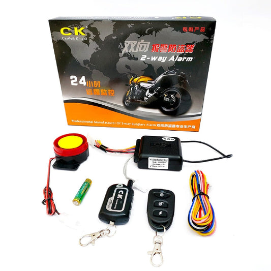 Motorcycle Two 2 Way Security Alarm System Anti-theft Remote Control Waterproof Kit with Vibration Remote