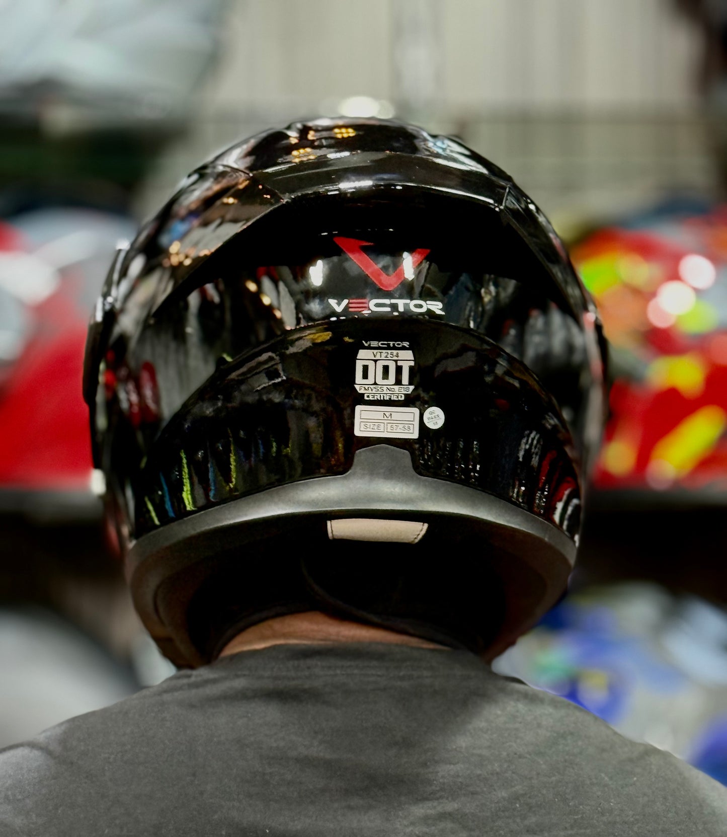 Vector 254 Prime Gloss Black  with Polarise Visor  DOT certified Helmet Modular helmet