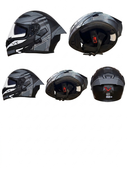 Vector 254 Prime Matt Black Grey with Polarise Visor  DOT certified Helmet Modular helmet