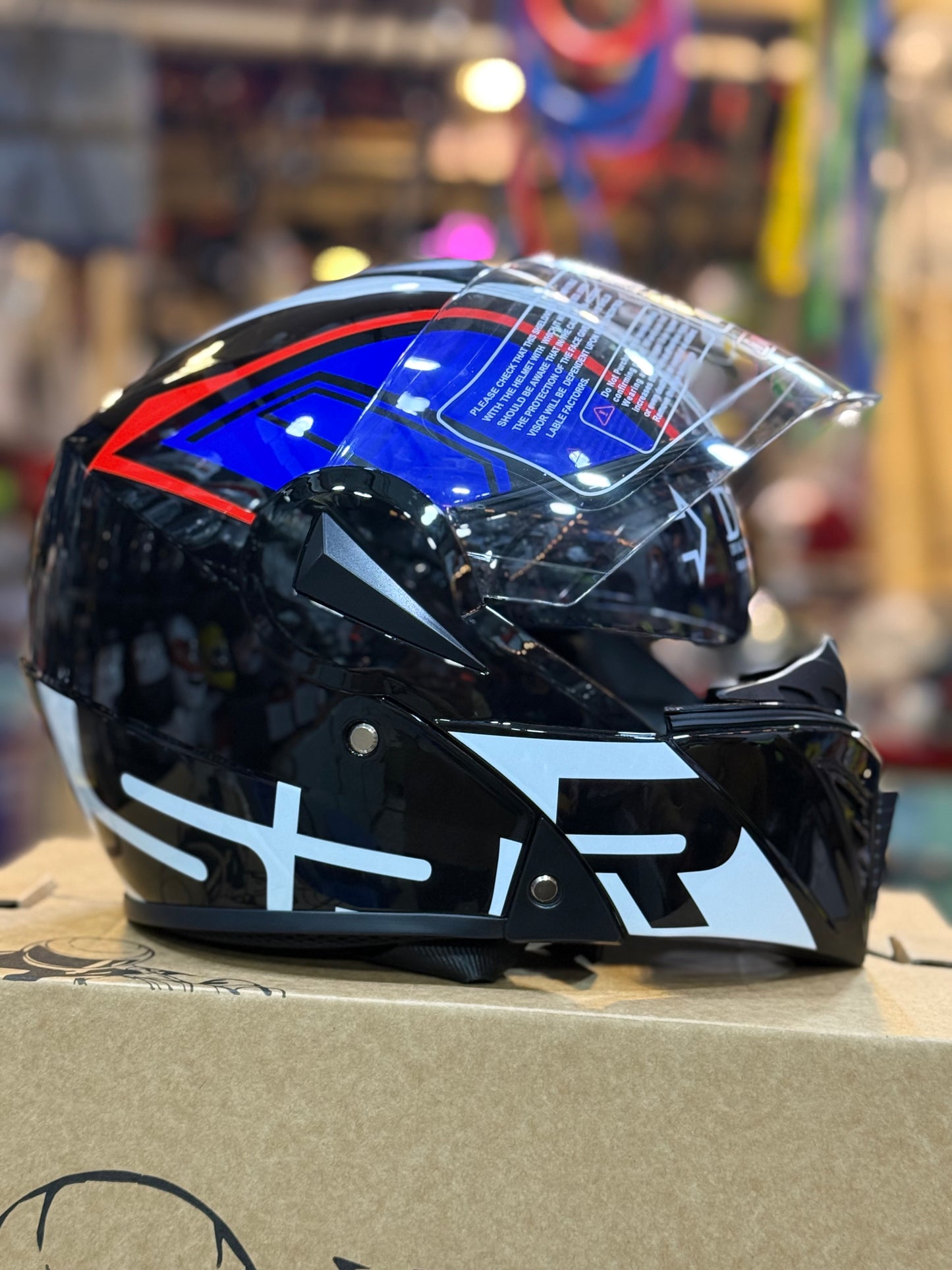Qike DOt certified Flip up Helmet Motorcycle Helmet , Duel Visor washable padding