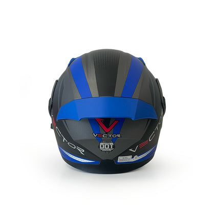 Vector 254 Prime Blue Monster with Polarise Visor  DOT certified Helmet Modular helmet