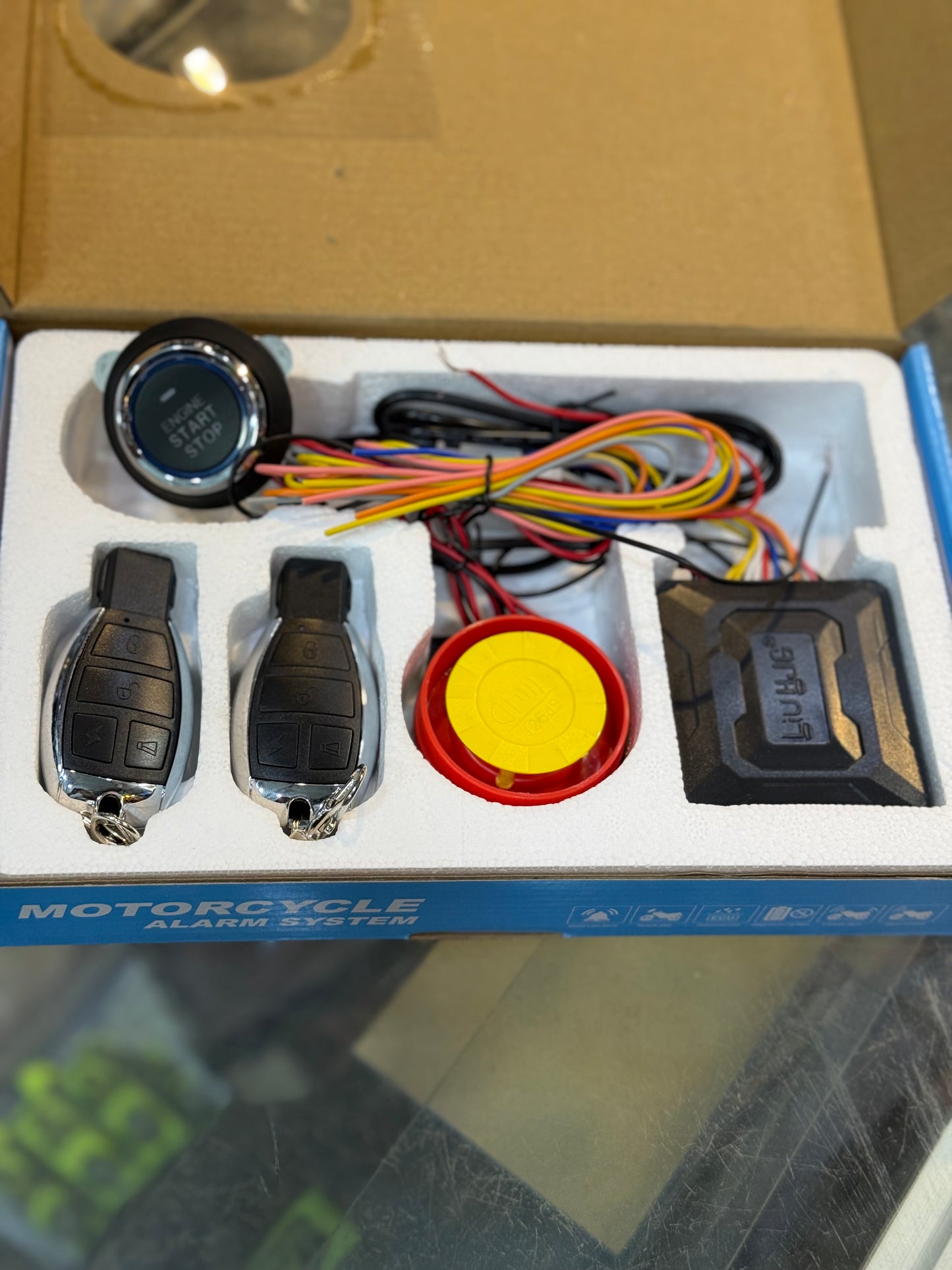 HJG Push Start Bluetooth App Remote Security Lock Anti Theft Alarm System For Bike Motorcycle Suzuki, Yamaha, Honda
