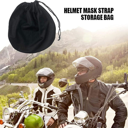 Motorcycle Helmet Bag, 18.5" x 17" Helmet Bag with Drawstring, Large Capacity Dustprood Lightweight Travel and Storage Backpack, Fits Full Face Helmets