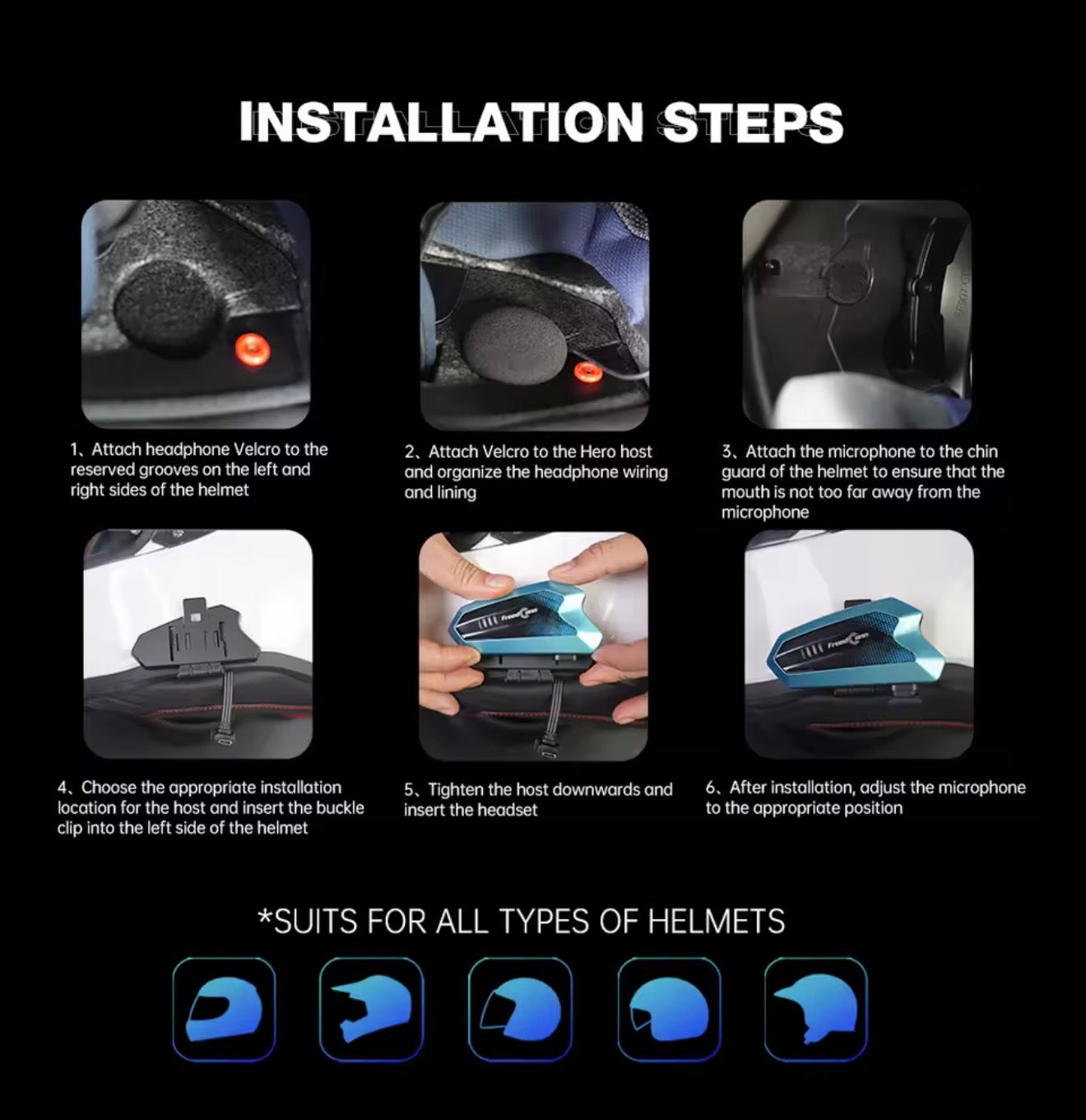 Freedconn Hero Motorcycle Intercom Helmet Bluetooth Headset 10 Riders Moto Intercomunicador Music Share Helmets for Motorcycles