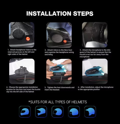 Freedconn Hero Motorcycle Intercom Helmet Bluetooth Headset 10 Riders Moto Intercomunicador Music Share Helmets for Motorcycles