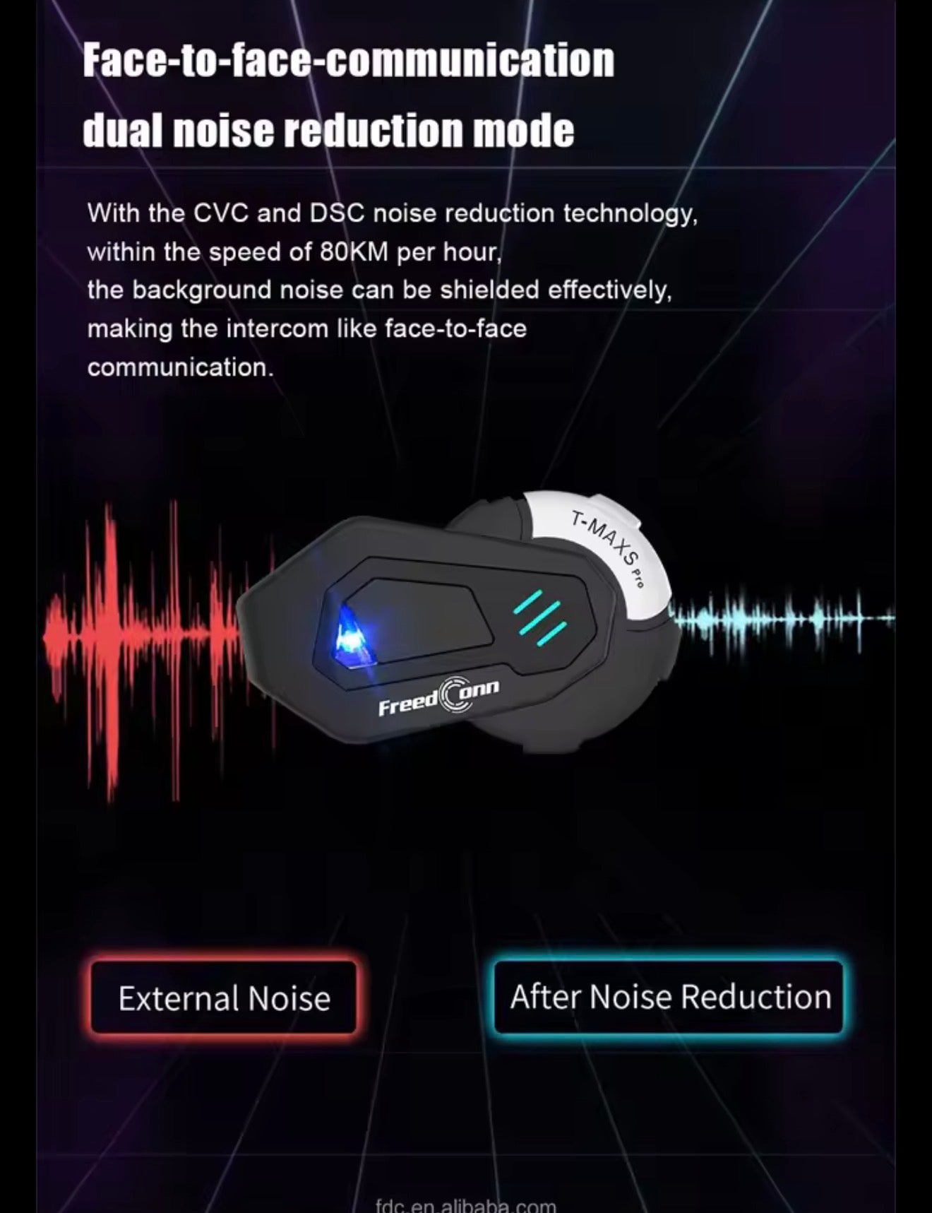 Freedconn T Max S Pro Motorcycle Intercom Bluetooth Helmet Headset 6 Riders BT 5.0 1200M FM Motor Interphone Communicator Earphone