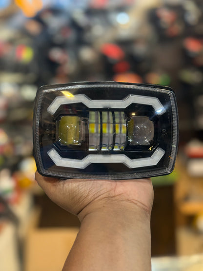 1Pcs 4" Square LED Headlamp for Motorcycle Refitting Headlamp Angel Eye Cart Car Work Lamp Motorcycle Light Assembly Waterproof