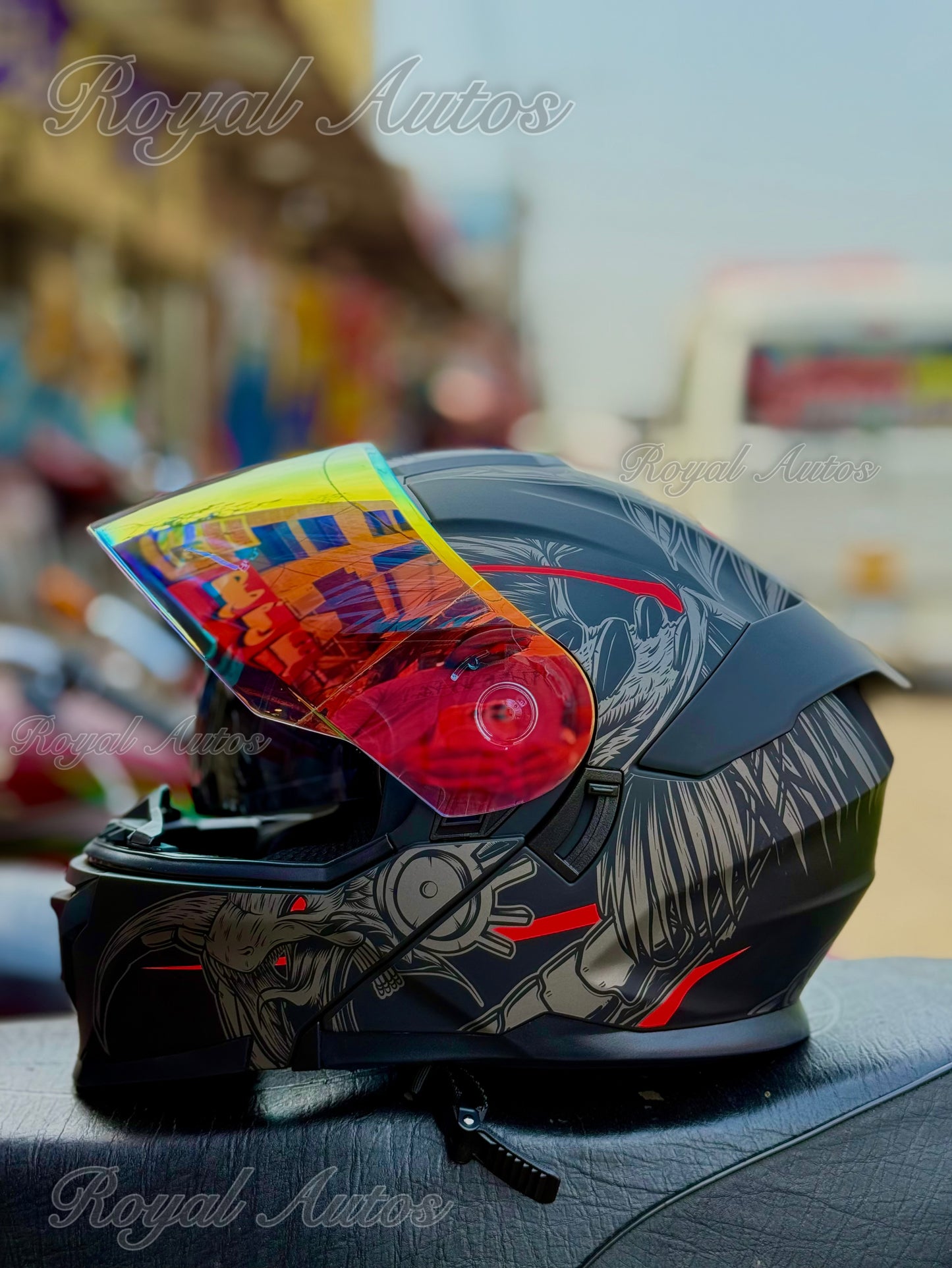 Superair Sp912 DOT certified in polarised Golden visor Helmet