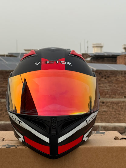 Vector 254 Prime Red  with Polarise Visor  DOT certified Helmet Modular helmet
