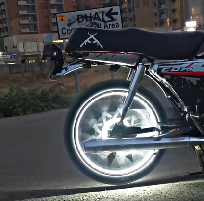 Premium Universal Hub Strip Light for Bikes & Cars | Multi-Color Flexible LED Strip | Stylish Rim Hub Light for 70cc, 125cc & Heavy Bikes | Waterproof & Long