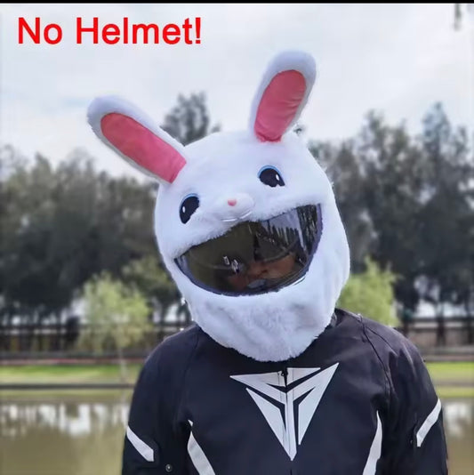 Bunny Helmet Cover - Cartoon Plush Motorcycle Helmet Cover - Great Eye-catcher, Motorcycle Helmet Accessories, Against Dust, Scratches, Shocks, for Outdoor Personalised Full Helmet Cover