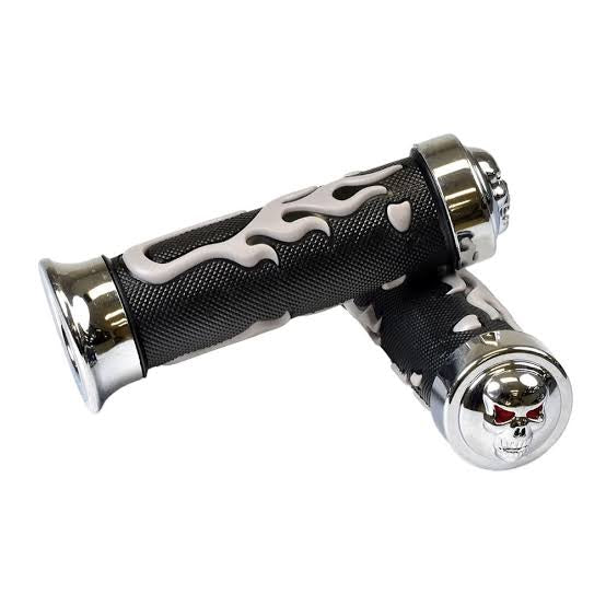 Universal Scooter Handlebar Grip Set with Skull & Flames ( Shola Grip )