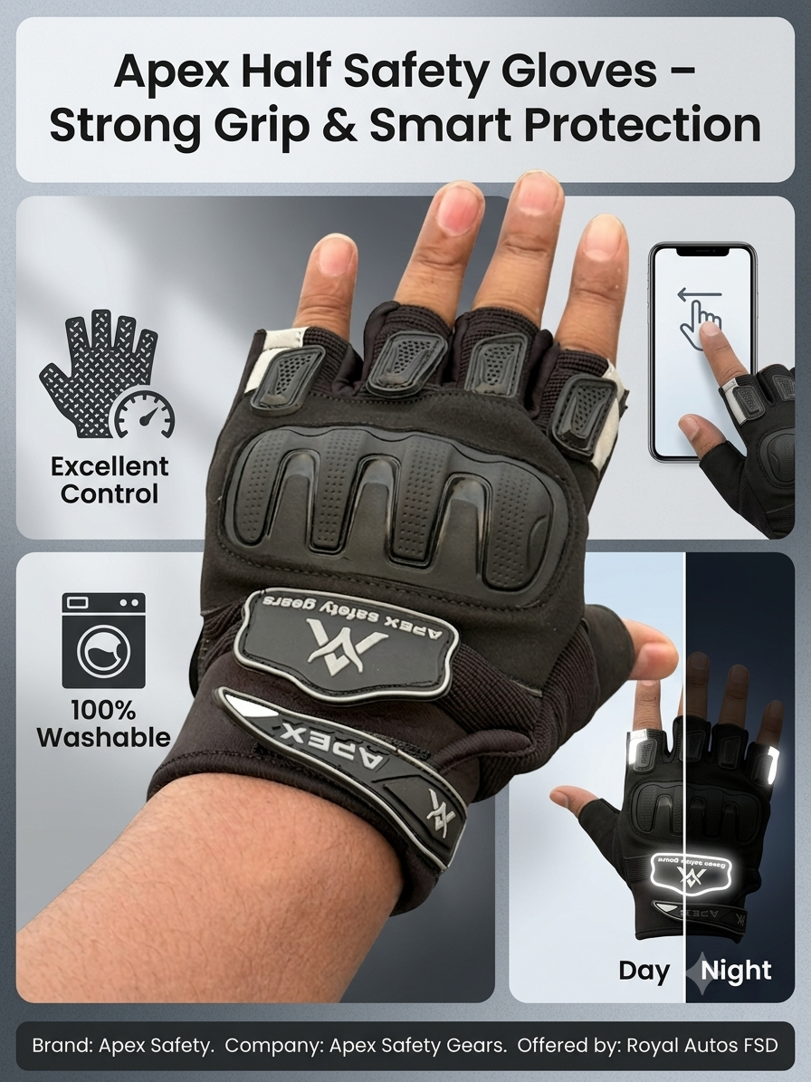 Apex Half Safety Gloves Strong Grip , washable Easy to wear .