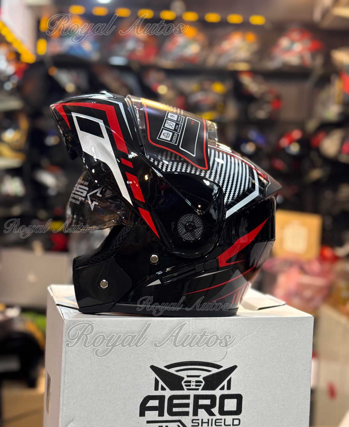 Aero Shield Flip up Helmet in washable padding , Duel visor , No reflection visor