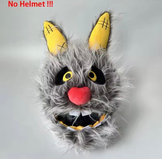 Helmet Cover Horror Plush Rabbit Helmet Cover Halloween Helmet Decoration Fun Rides (Helmet Not Included)
