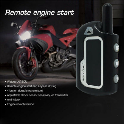 Motorcycle Two 2 Way Security Alarm System Anti-theft Remote Control Waterproof Kit with Vibration Remote
