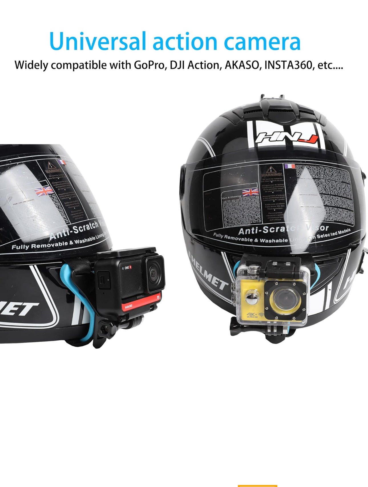 Chin Mount Motorcycle Helmet Chin Mount for GoPro Hero 10/9/8/7/(2018)/6/5 Black,Insta360 One RS/R,DJI Osmo Action 2,AKASO and More Sports Camera Accessories