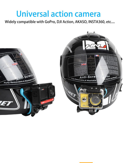 Chin Mount Motorcycle Helmet Chin Mount for GoPro Hero 10/9/8/7/(2018)/6/5 Black,Insta360 One RS/R,DJI Osmo Action 2,AKASO and More Sports Camera Accessories