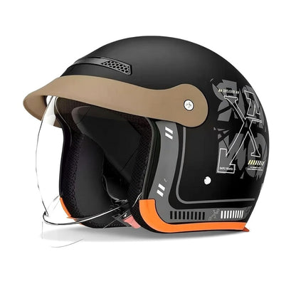 New Integrated Visor Motorcycle Helmet Windproof Unisex Half Helmet Electric Vehicle Helmet Electric Vehicle