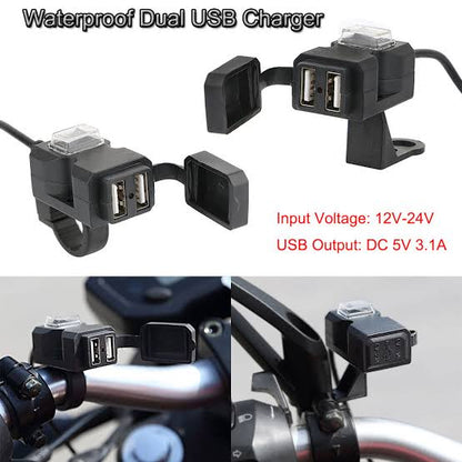 Mobile Charger MC07 – 2 Charging Port 1A & 2.1A – Handle & Mirror Mount – On/Off Button & LED