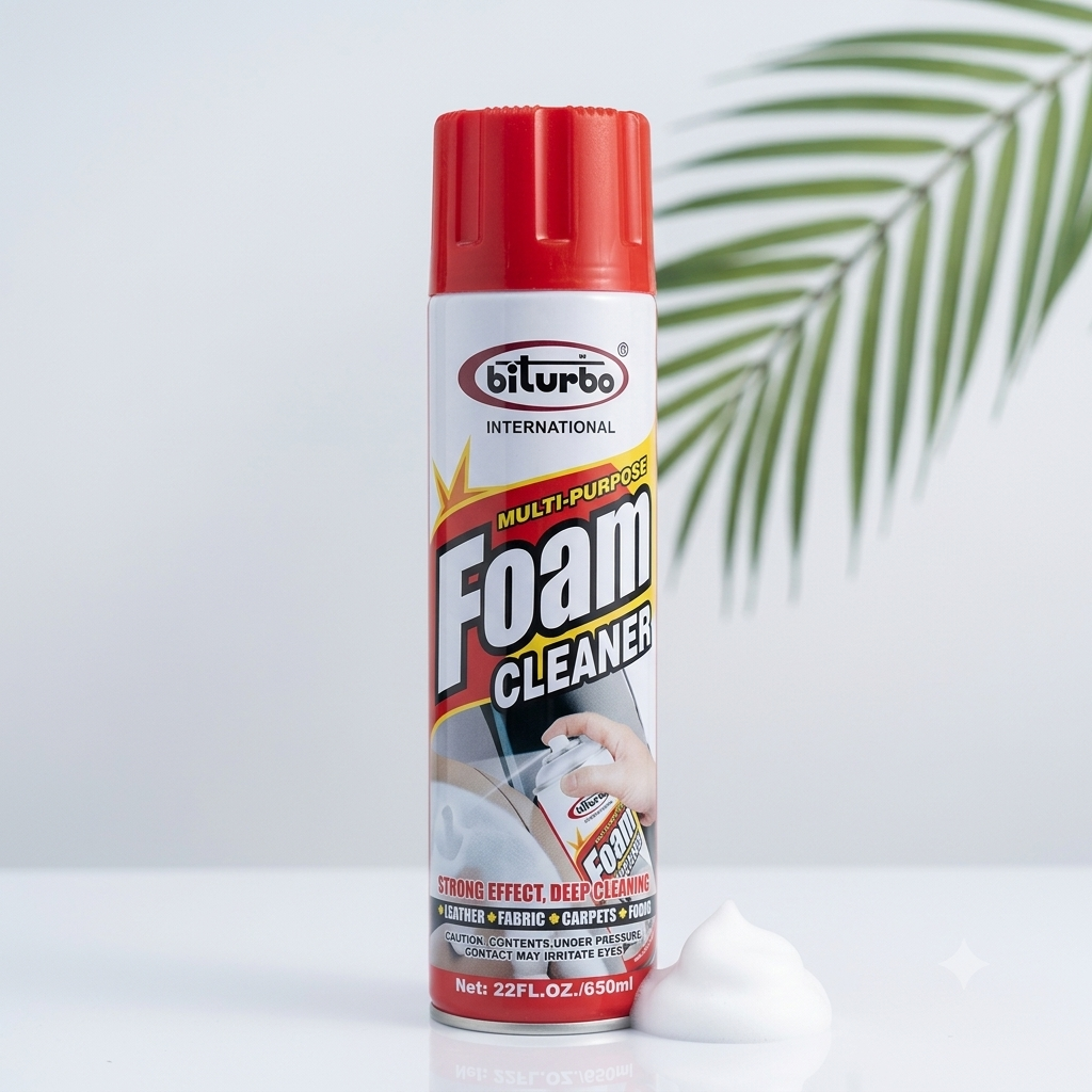 Biturbo Multi-Purpose Foam Cleaner (650ml) – Deep Cleaning Spray for Car & Bike Interiors & Tyres