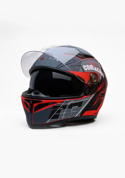 Vector 253 DOT certified Double Glass Full face helmet washable padding & Non reflection visor .